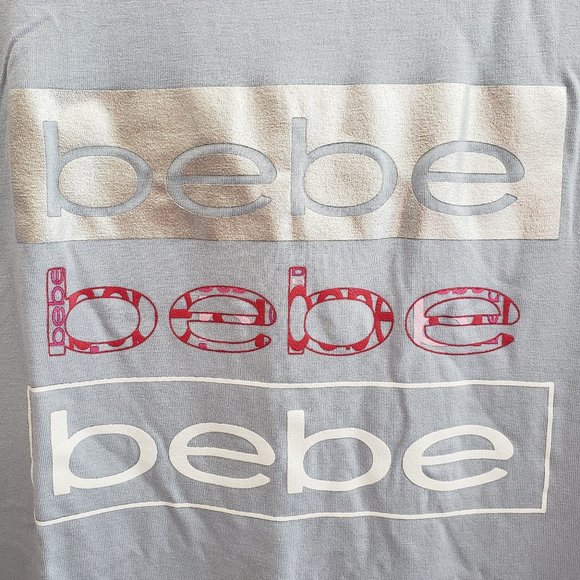 Bebe Foil Logo Lettering T-shirt Size L - Picture 4 of 5